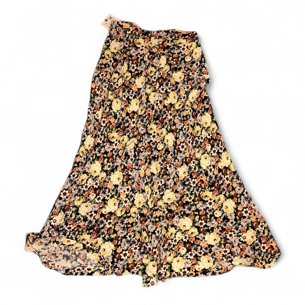 Zara floral maxi skirt side slit size XL NWT